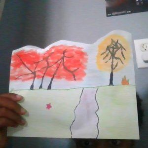 Fall forest painting
